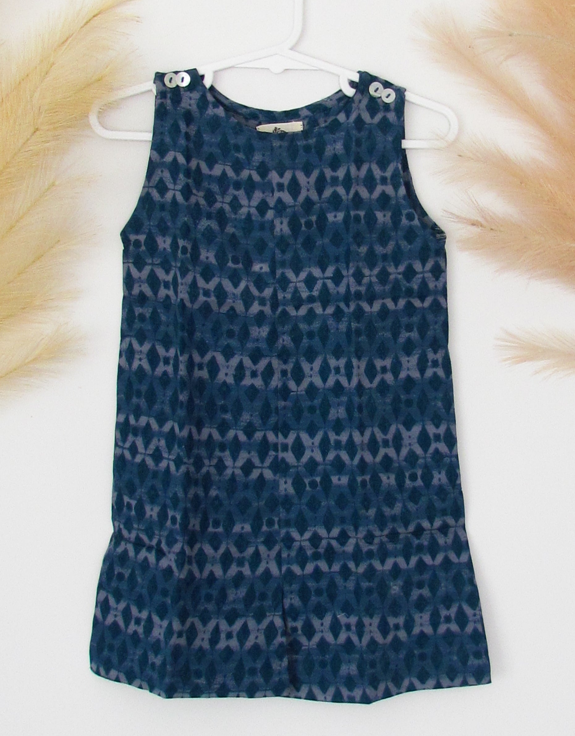 Cotton jumpsuit for kids, blue, indigo, play wear, cotton clothing