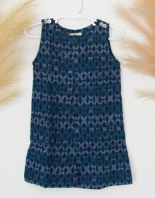 Cotton jumpsuit for kids, blue, indigo, play wear, cotton clothing