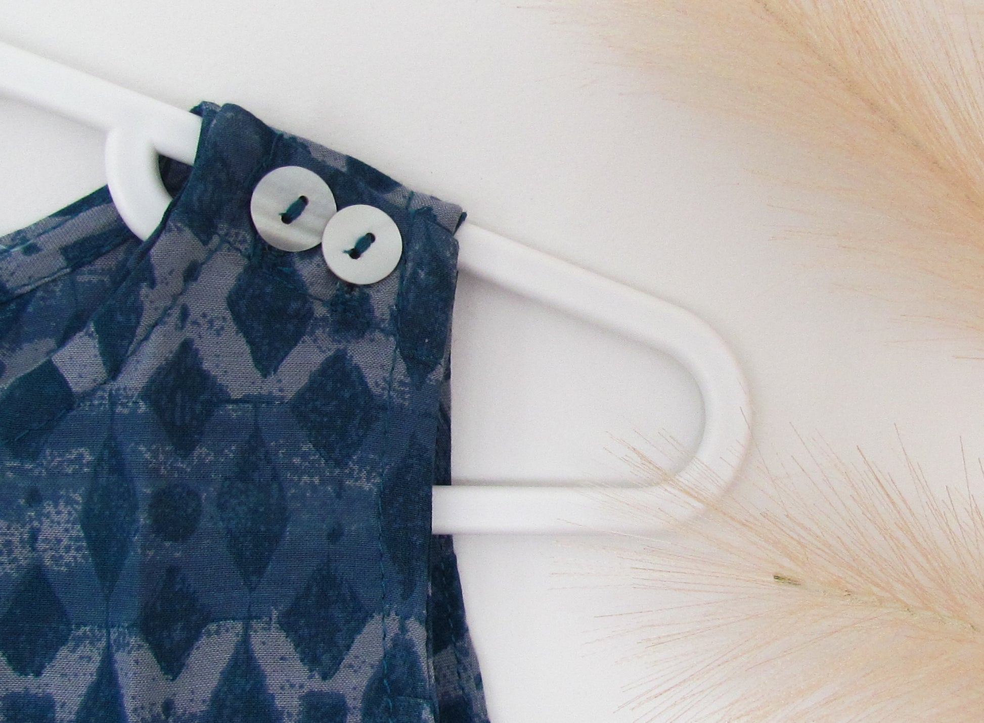 Cotton jumpsuit for kids,unisex, blue, indigo, genderfree